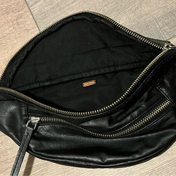 Free People Black Leather Fanny / Sling - Picture 2 of 5